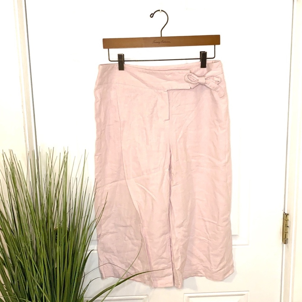 MARKS & SPENCER Pink Linen Capris 14 Short